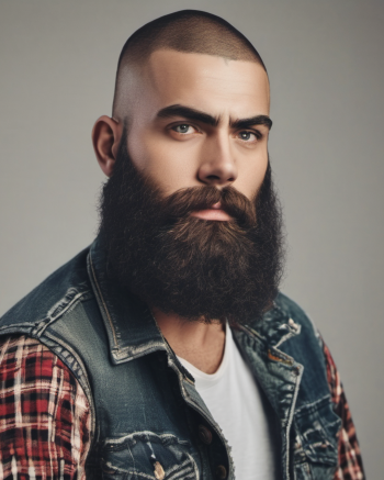 Buzz Cut with Heavy Beard acm barbers, best beard styles